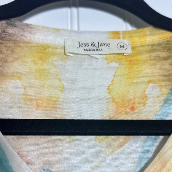 Jess & Jane Sola High-Low Burnout Knit Top Medium V-Neck Multicolor - Picture 8 of 11